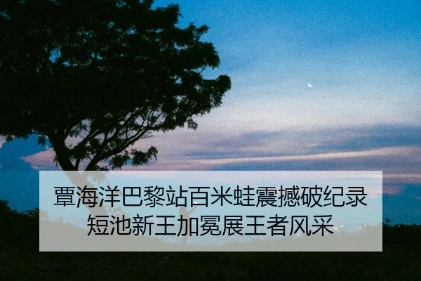 覃海洋巴黎站百米蛙震撼破纪录 短池新王加冕展王者风采